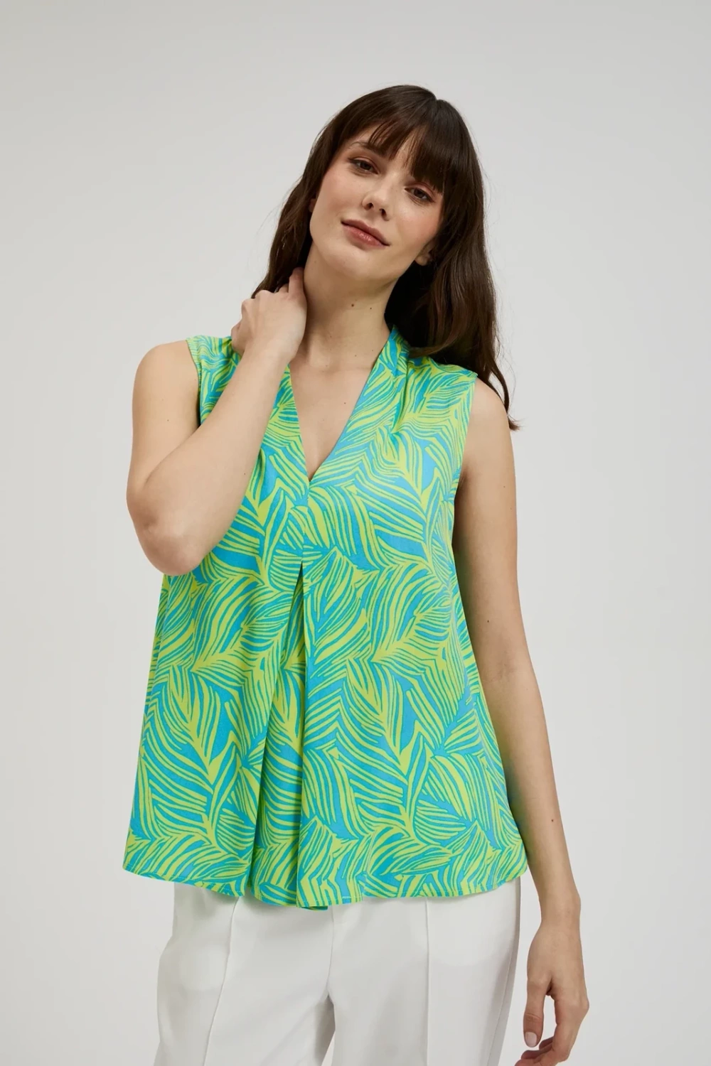 Women's blouse with neckline MOODO - colorful