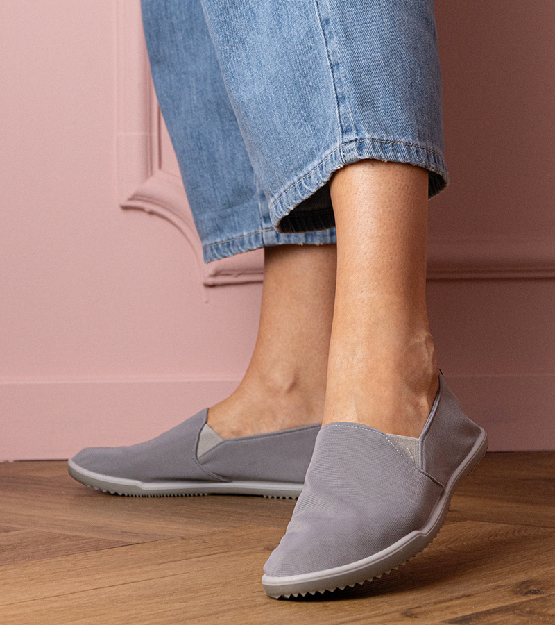 Gemre Tenisi gri de damă fără șireturi Kendi