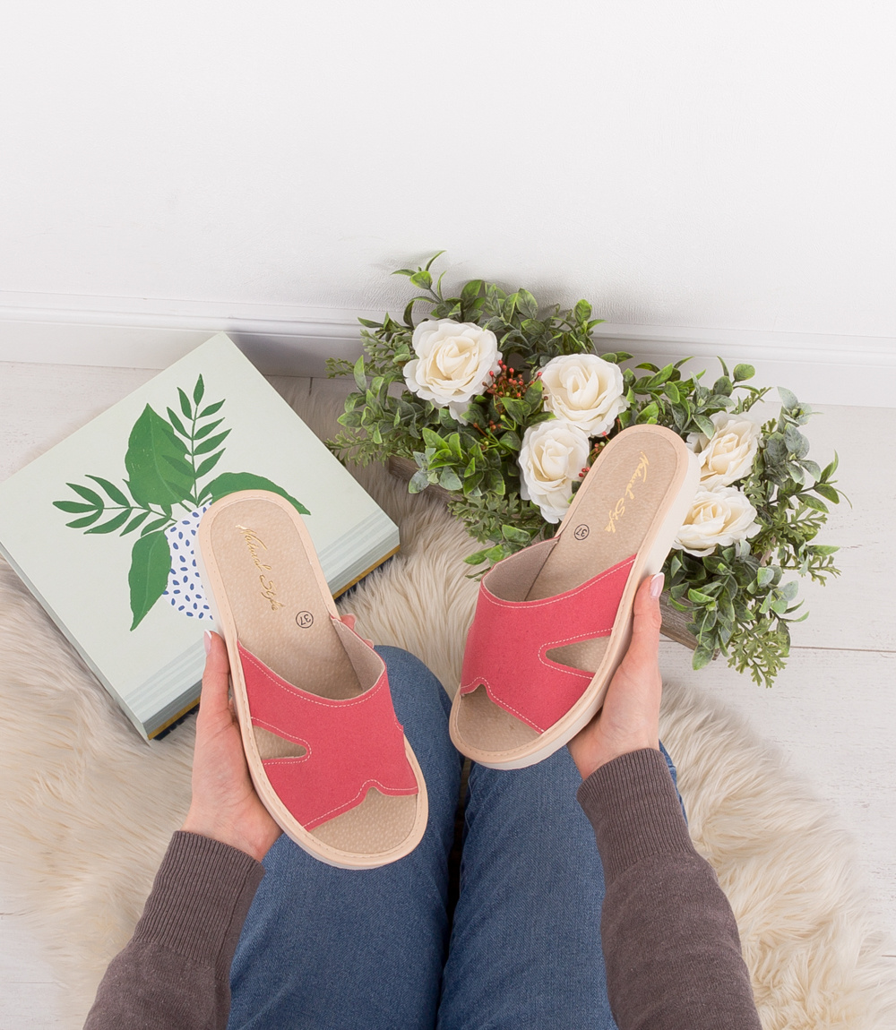 Дамски чехли Natural Style NS-118 розово-бежови