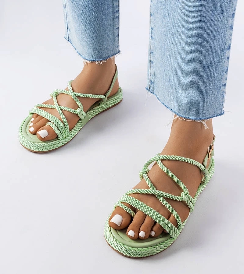 Gemre Sandale Burwell verzi împletite Burwell
