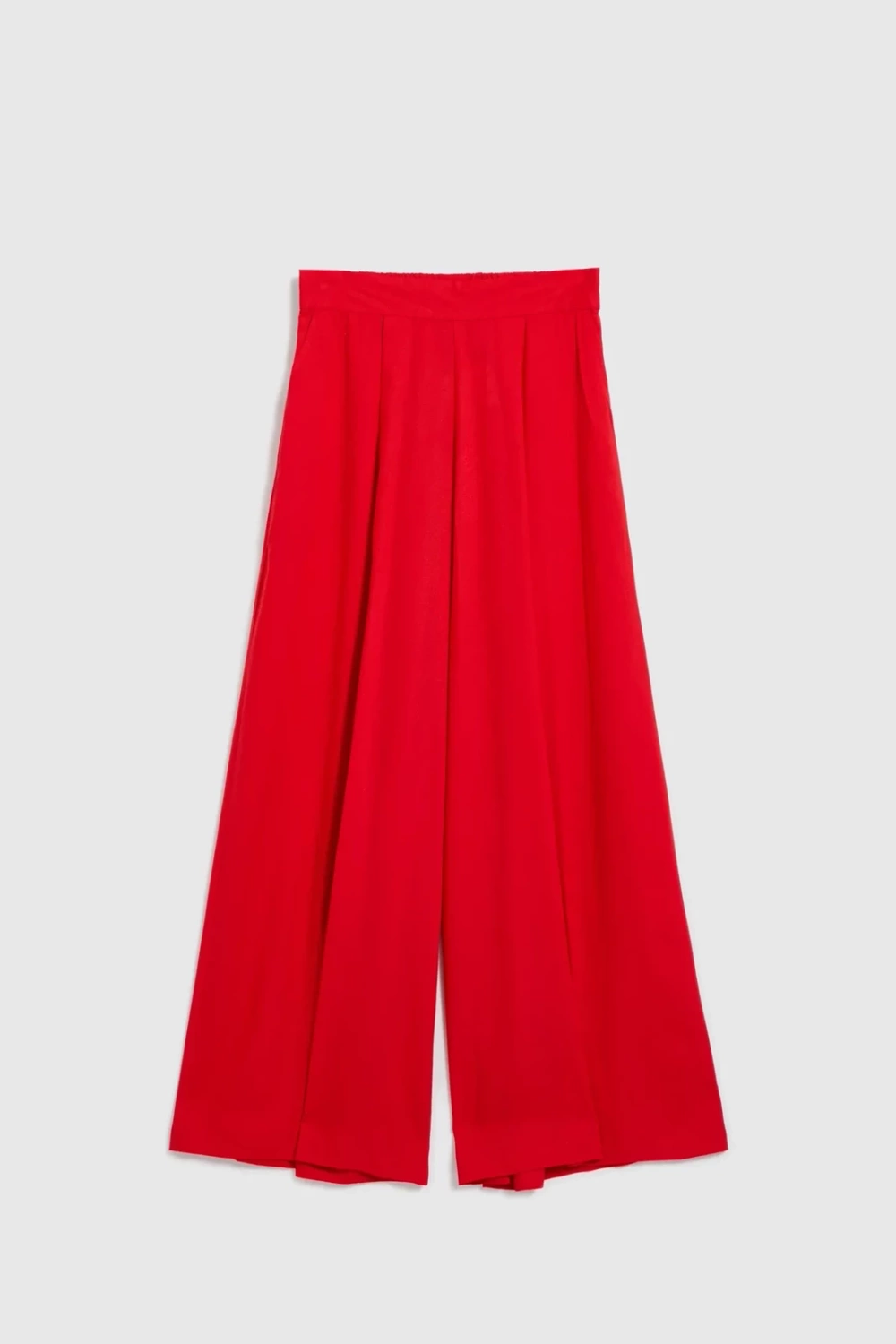 Marisse Red Viscose Wide-Leg Trousers