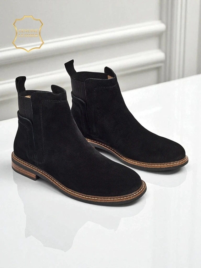 Resti Black Ariston Leather Suede Ankle Boots
