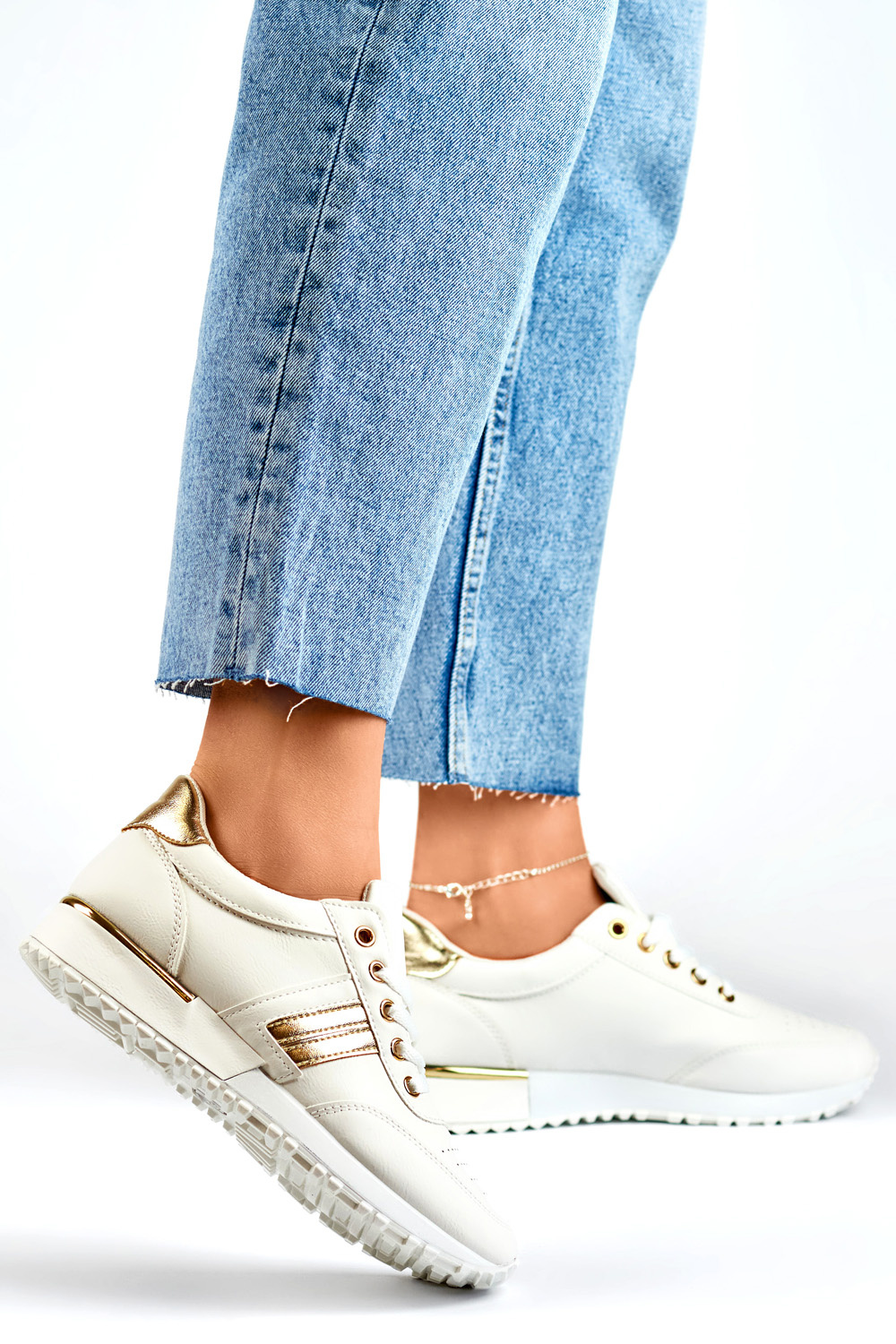 primohurt Białe casualowe buty sportowe wygodne damskie