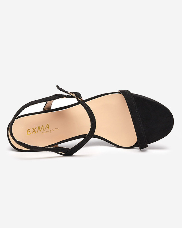 Resti Black sandals on a post, Usopi - Footwear