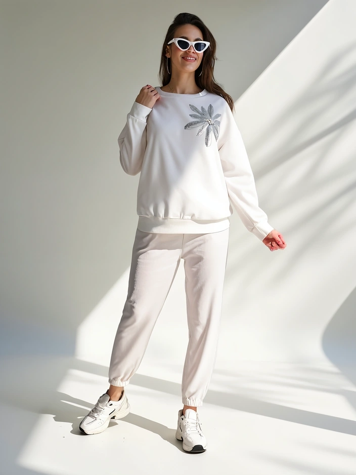 Resti Women's viscose set with a flower