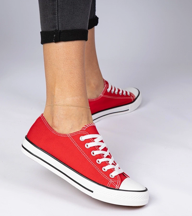 Gemre Pantofi sport clasici roșii pentru femei Menfis