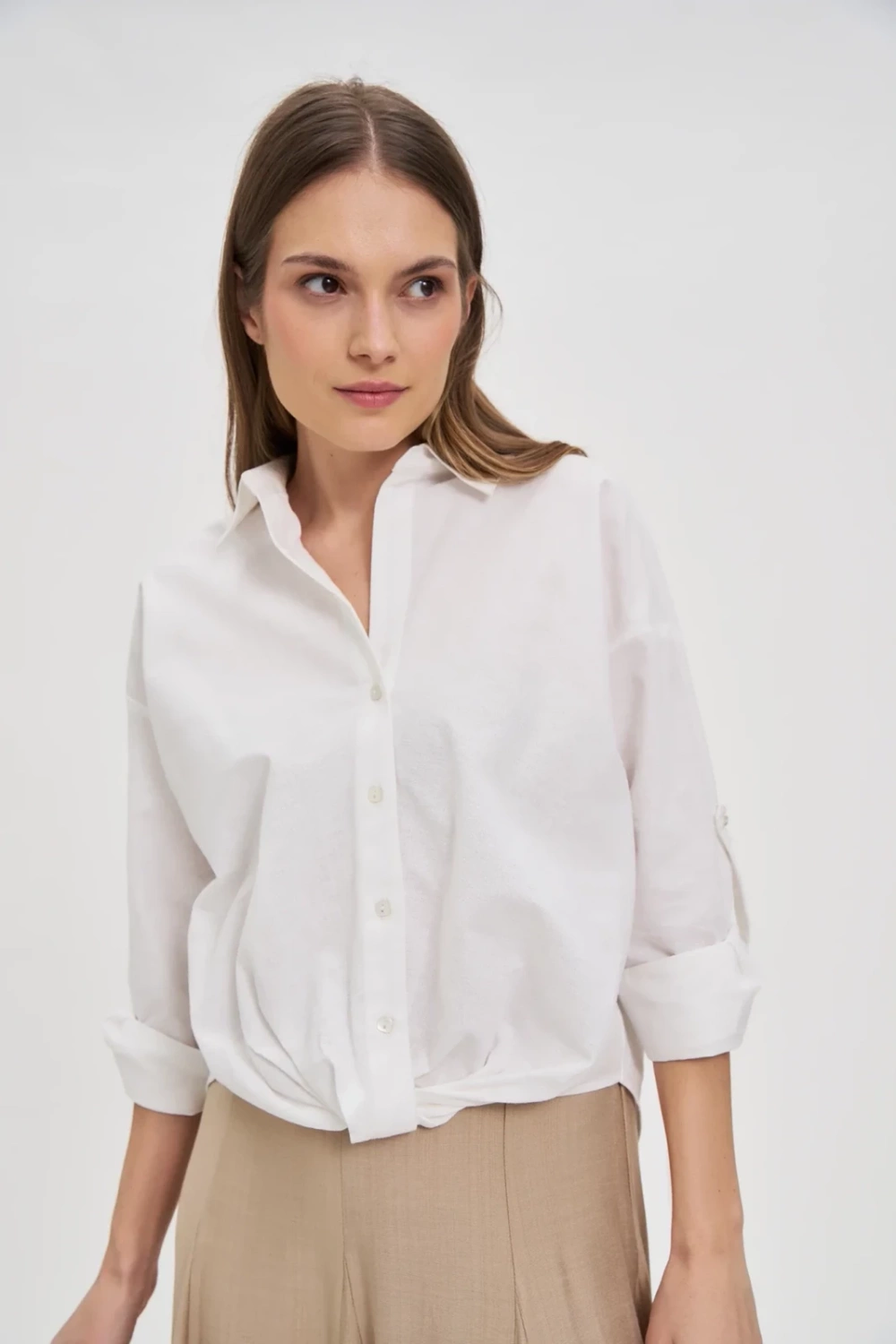 Marisse White Cotton Shirt