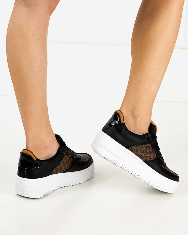 Resti Black women&#039;s sports shoes with Glou print - Footwear