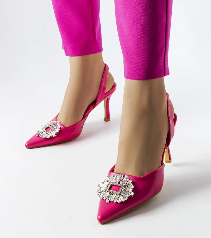 Gemre Stilettos roz cu zirconiu Moïse
