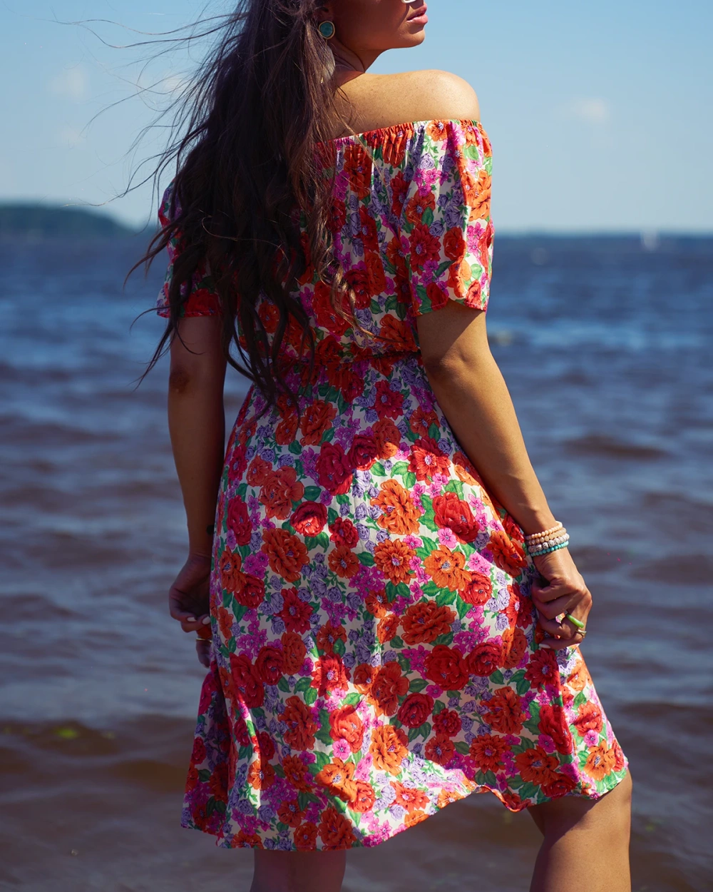 Resti Women's floral mini dress a'la hiszpanka in red