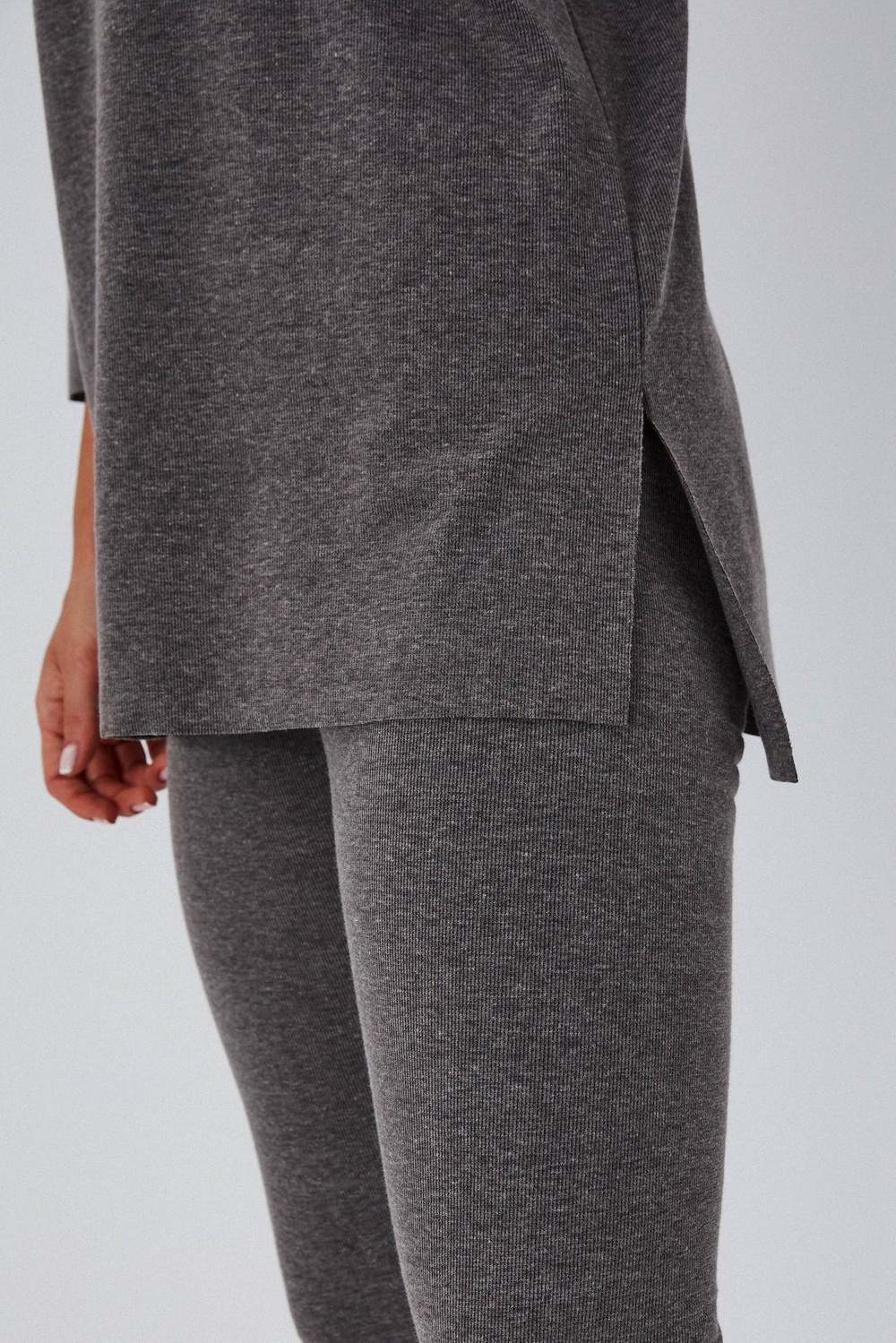 Tricotat tricou turtleneck - grafit