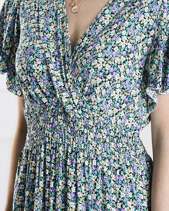 Resti Women's floral midi dress in purple- Clothing