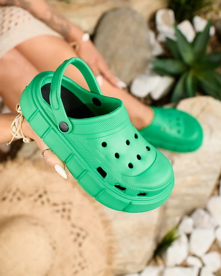 Resti Royalfashion Dark green womens rubber flip-flops Kooranza
