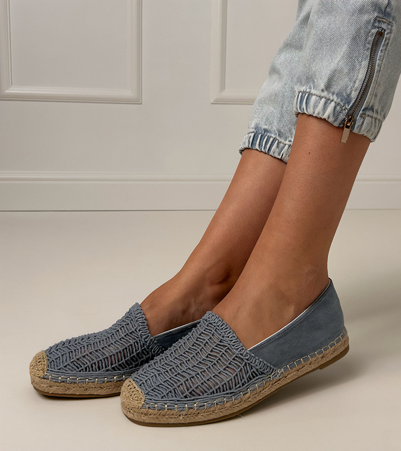 marka niezdefiniowana Espadrile albastre decupate pe platformă Plevis