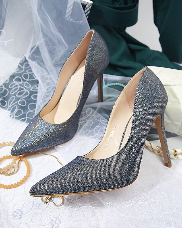 Resti Graphite holographic women&#039;s stiletto pumps Soddo- Footwear