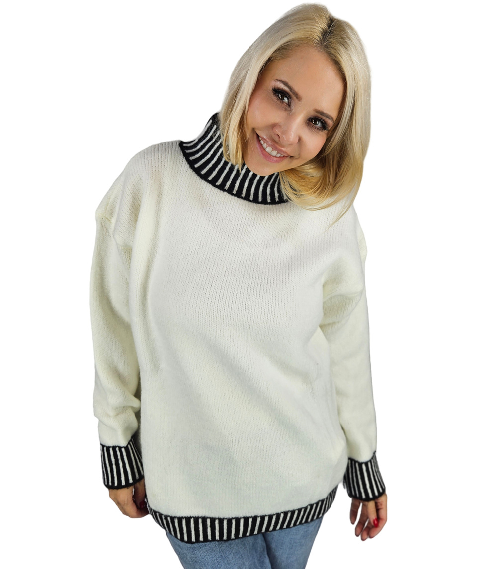 Pri Warm and cozy women's striped sweater autumn winter KEIRA