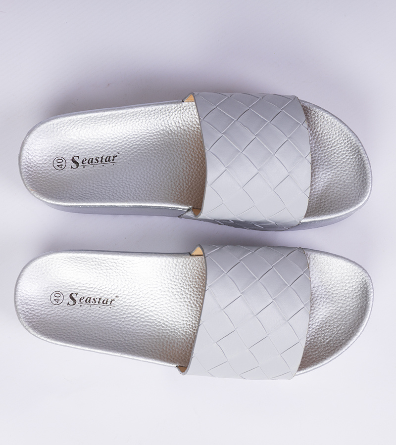 marka niezdefiniowana Gray embossed slides Kelisa
