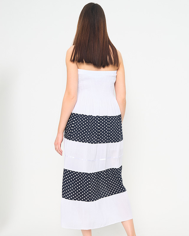 Resti White polka dot maxi skirt PLUS SIZE - Clothing