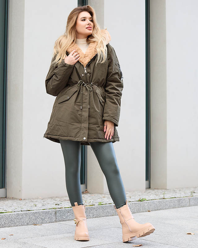 Resti Women's green winter jacket PLUS SIZE - Clothing
