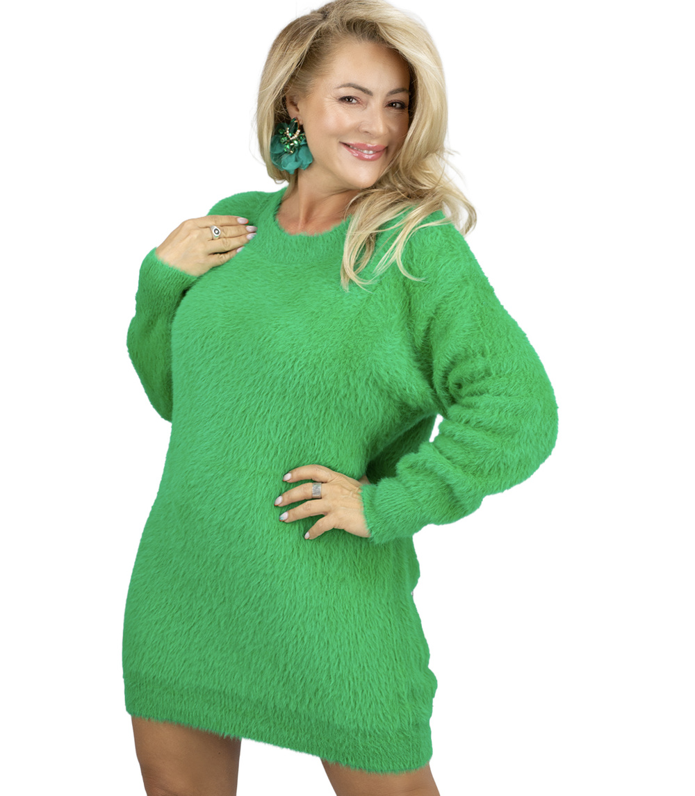 Pri Fluffy sweater knit dress round neckline FLUFFY
