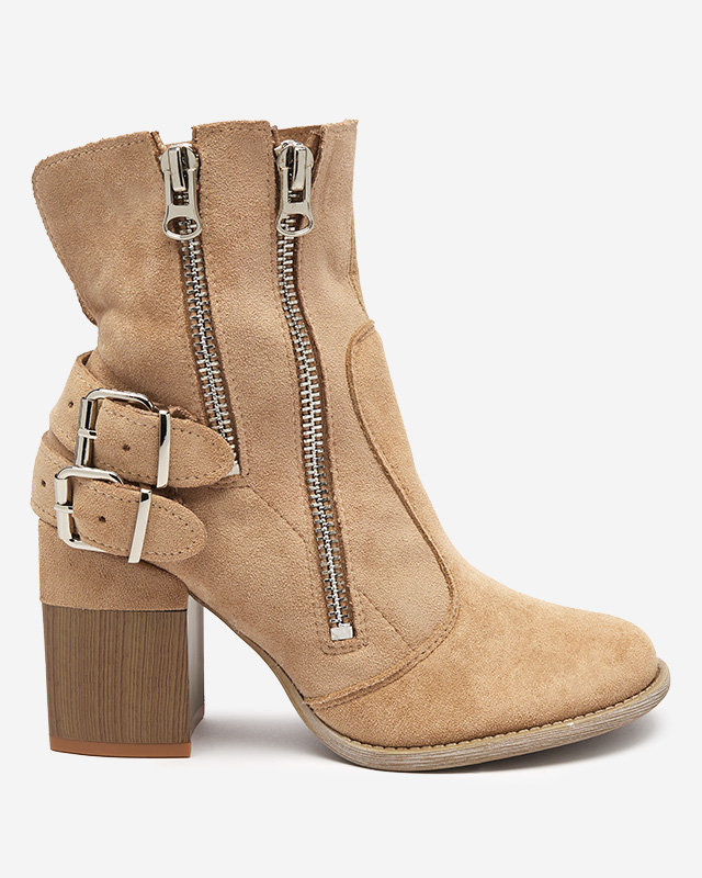 Resti Light brown women's boots on the post Ferrgo- Footwear