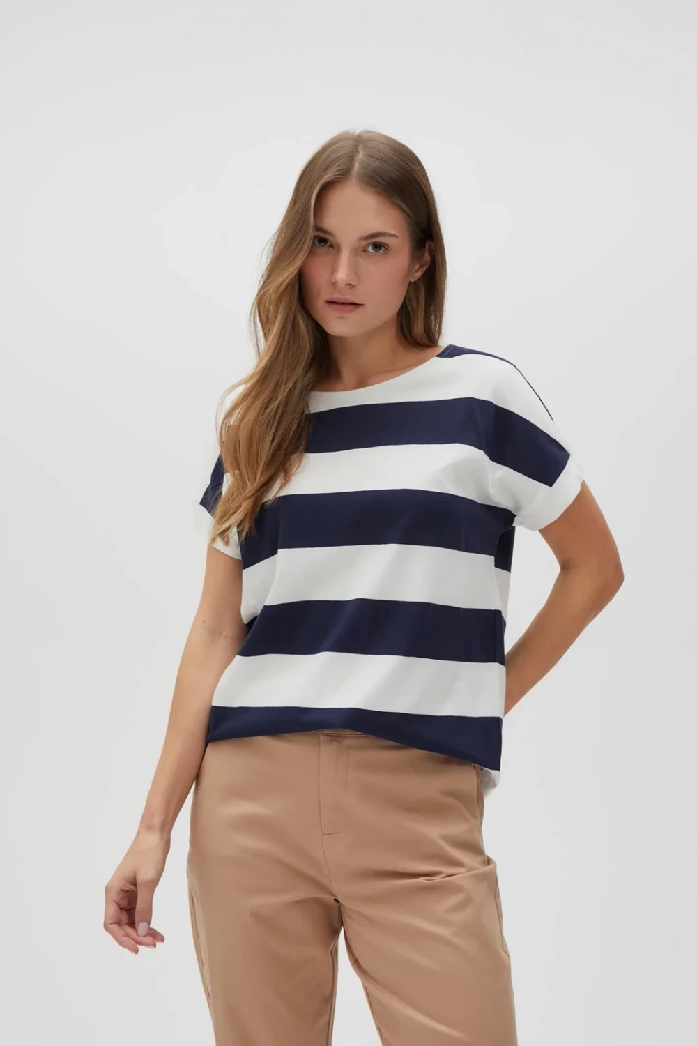 Marisse Women's T-Shirt L-Ts-4607 Navy