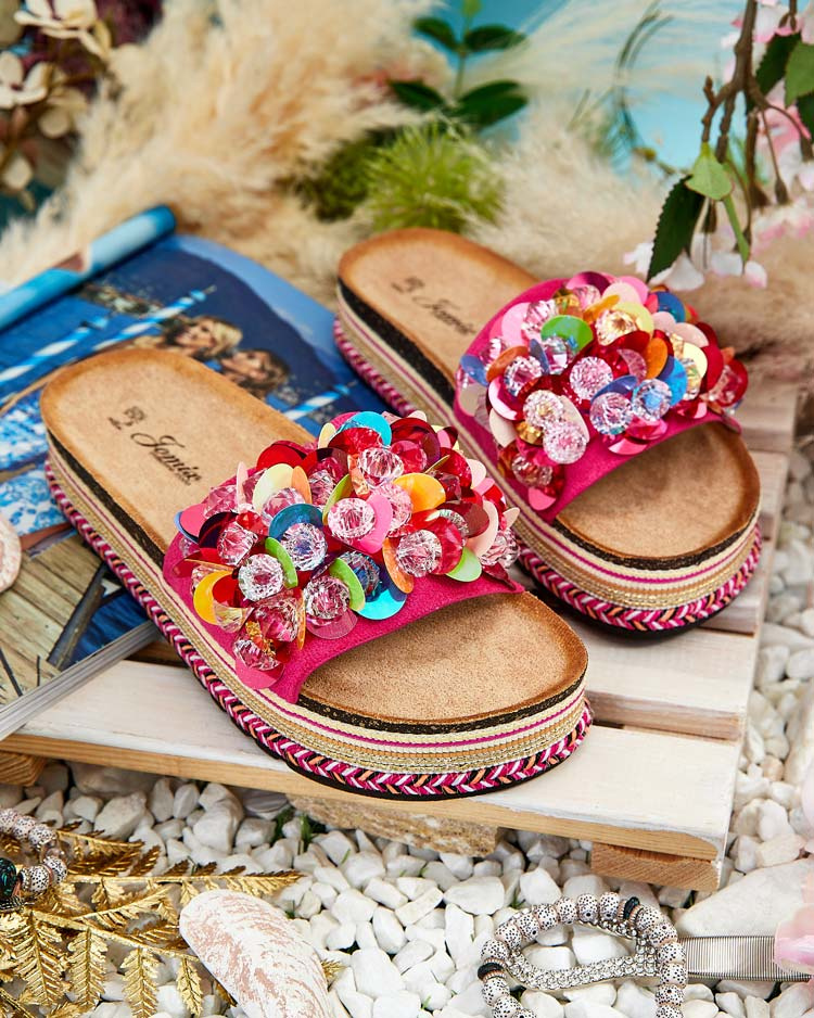 Resti Royalfashion dámske žabky s kamienkami
