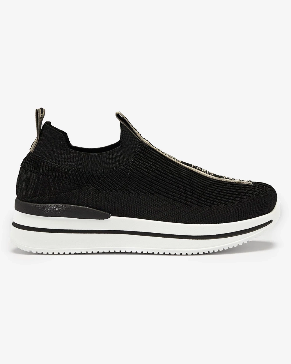 Resti Women&#039;s slip-on sports shoes with lettering in black Cerppa- Footwear