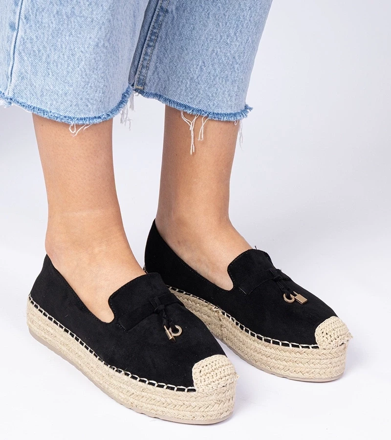 Gemre Espadrile negre cu talpă groasă Elviola