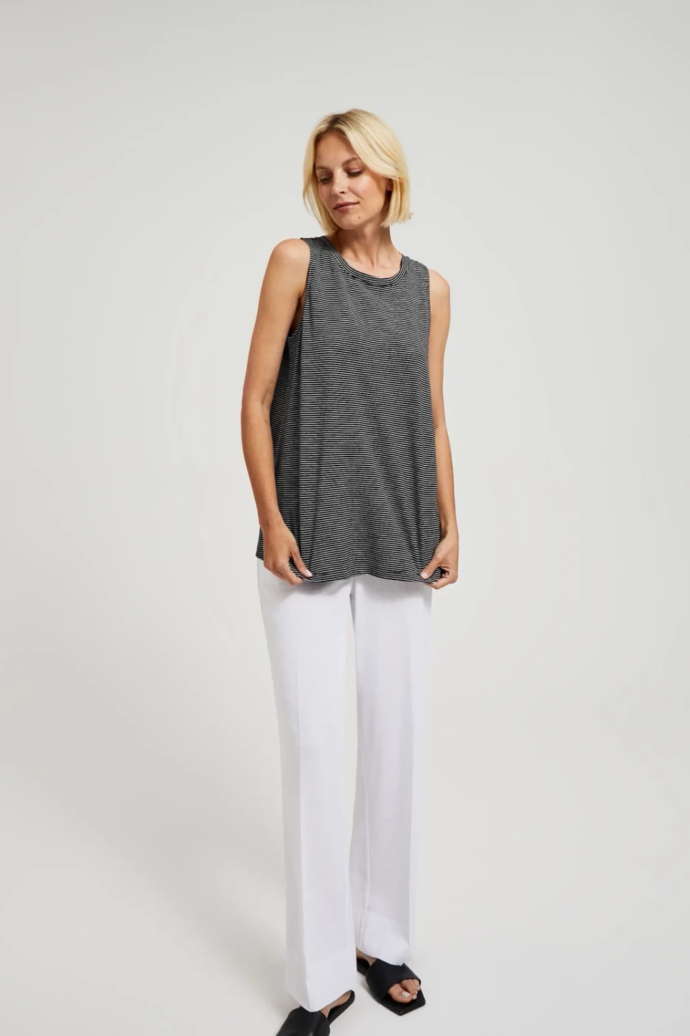 Marisse Women's Blouse L-Ts-4427 Off White_Black