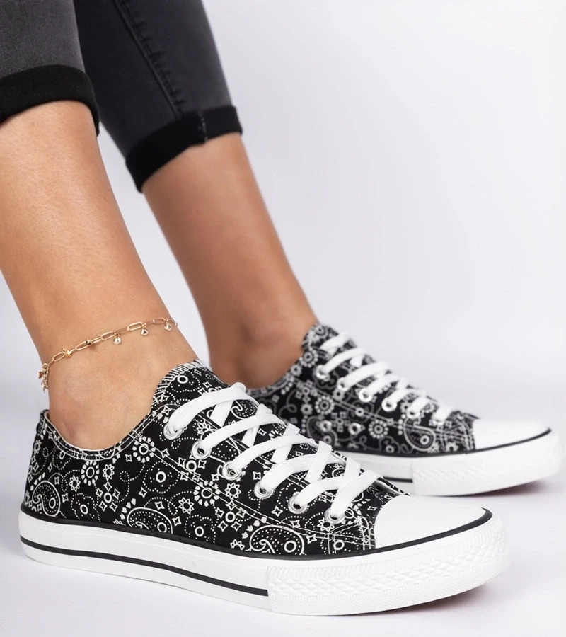 Gemre Tenisi negri de damă din material în stil aztec Kalusa