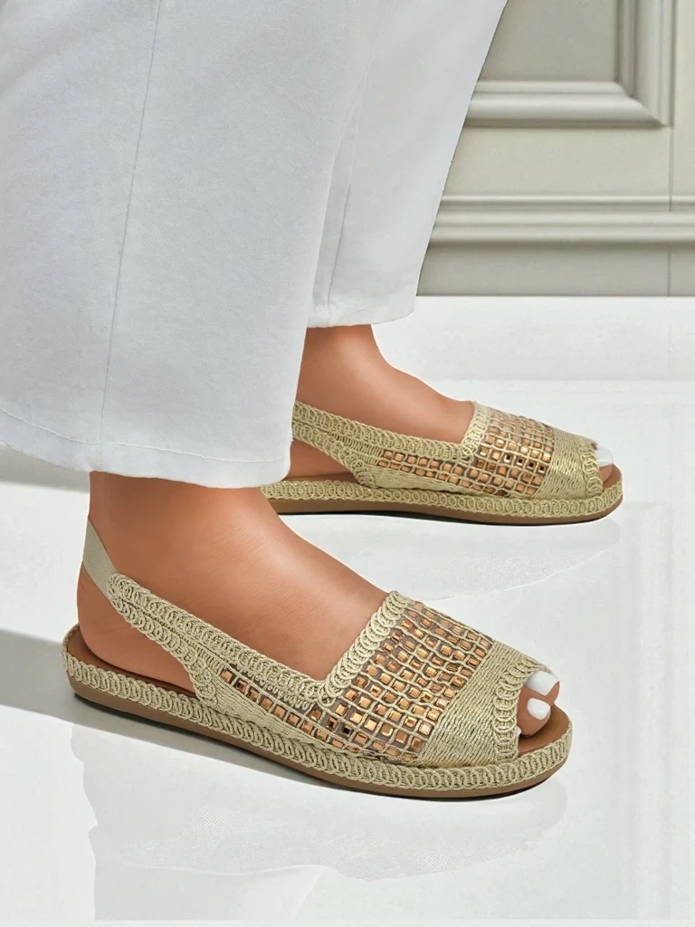 Resti Women's espadrille sandals with rhinestones Belle Sparkle