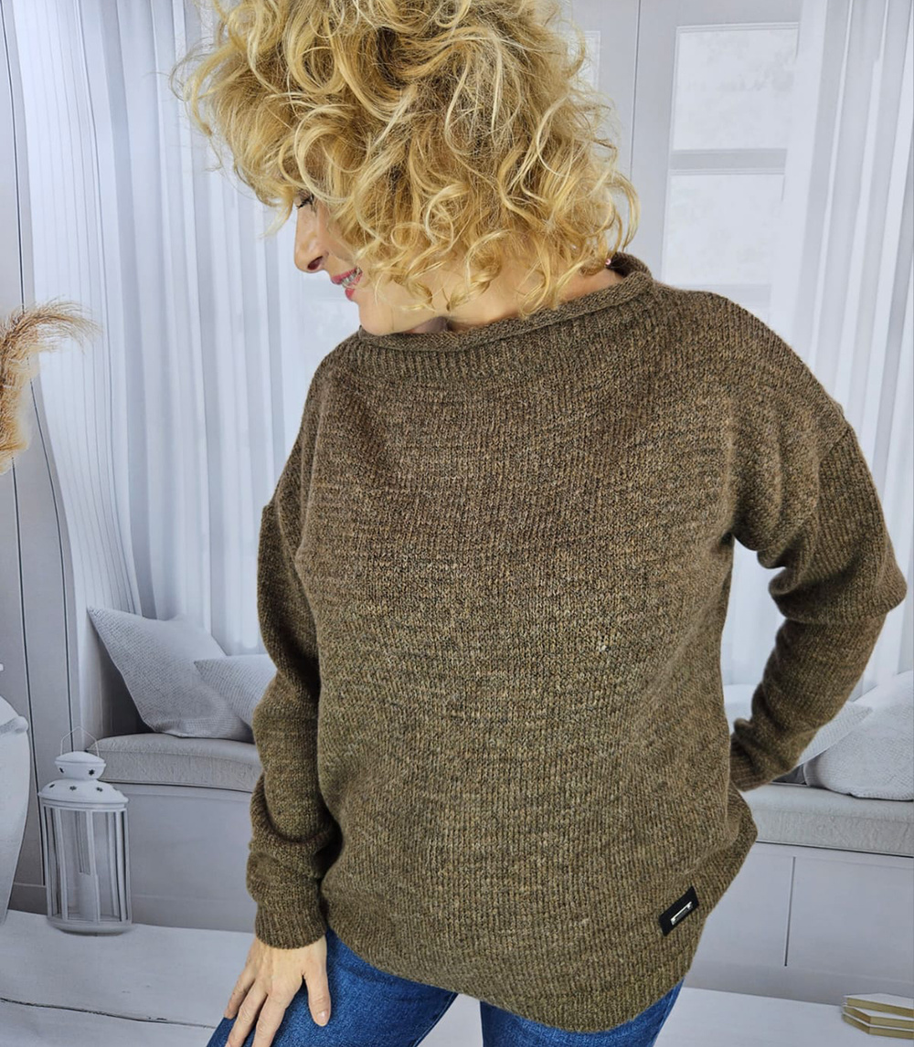 Pri Warm women's oversize sweater boat neckline MARLENA