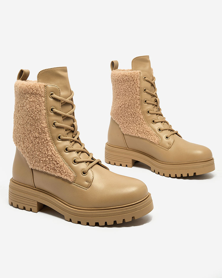 Resti Women&#039;s lace-up boots with sheepskin Setrica