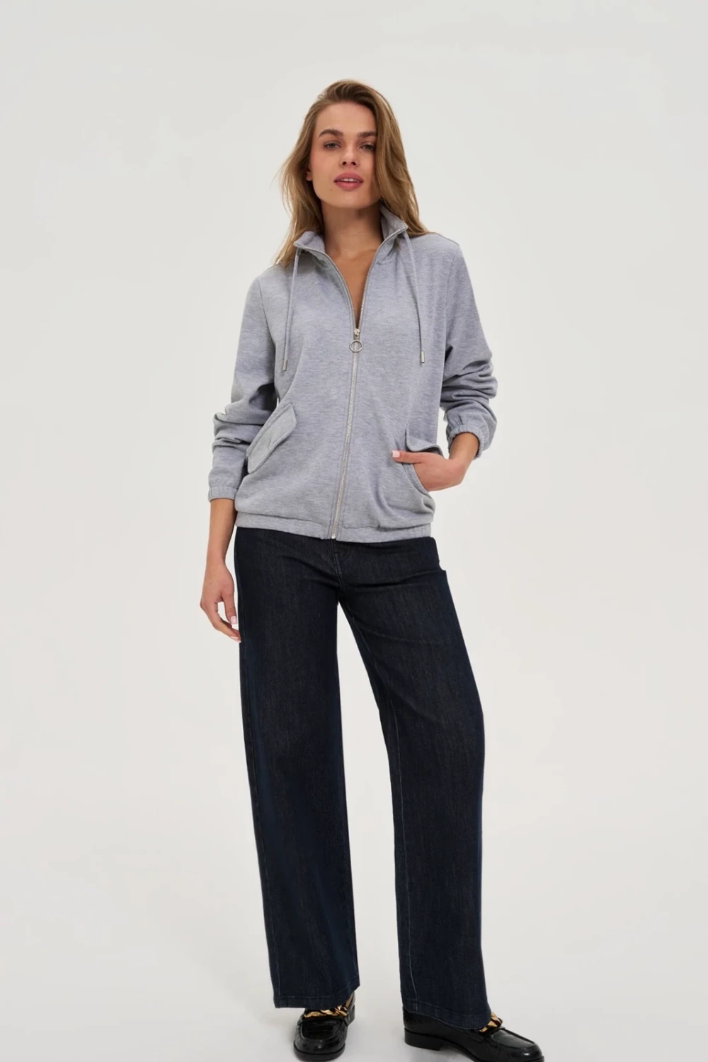 Marisse WOMEN'S SWEATSHIRT Z-BL-4811 L.GREY MEL