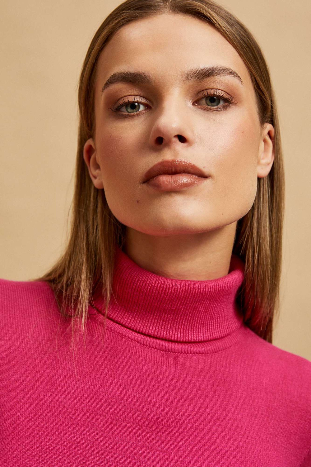 Marisse Fuchsia Turtleneck Sweater