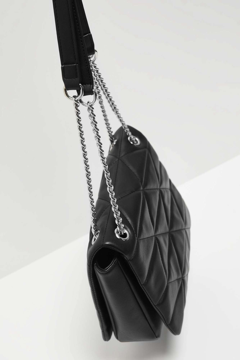 Marisse Quilted Bag With Adjustable Handle, Black