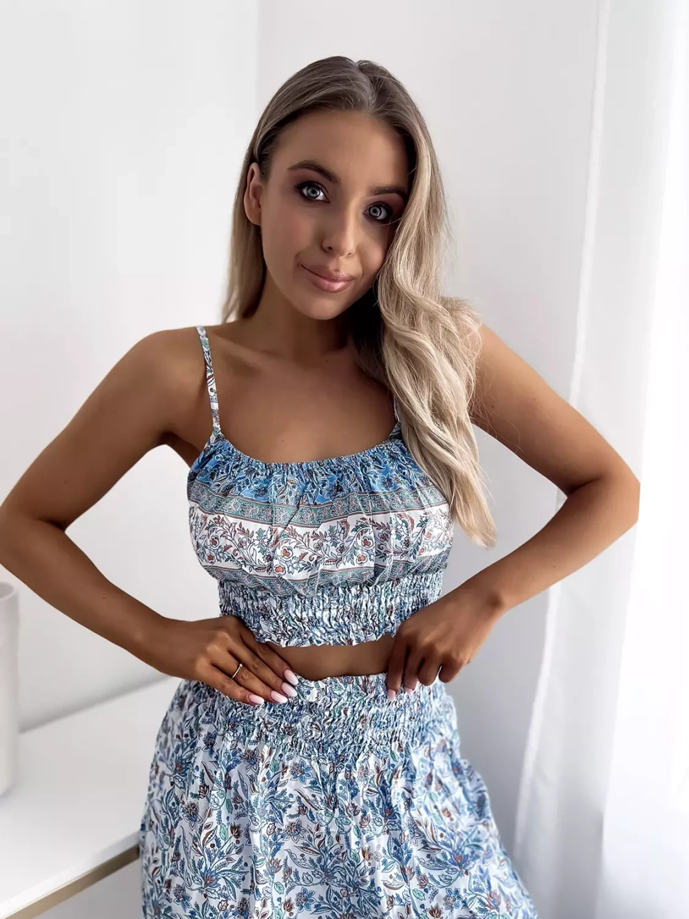 Resti Blue women's set with print- Clothing