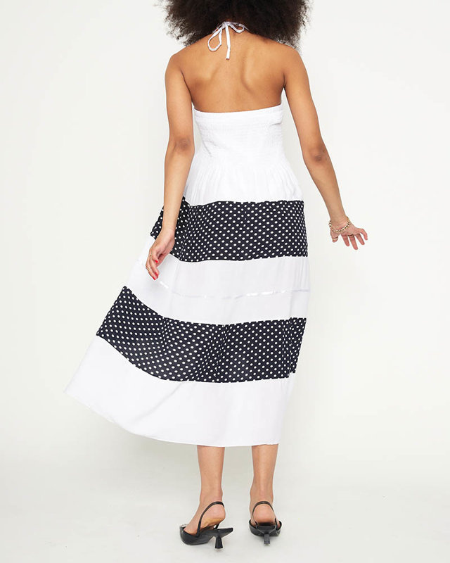 Resti White polka dot maxi skirt PLUS SIZE - Clothing