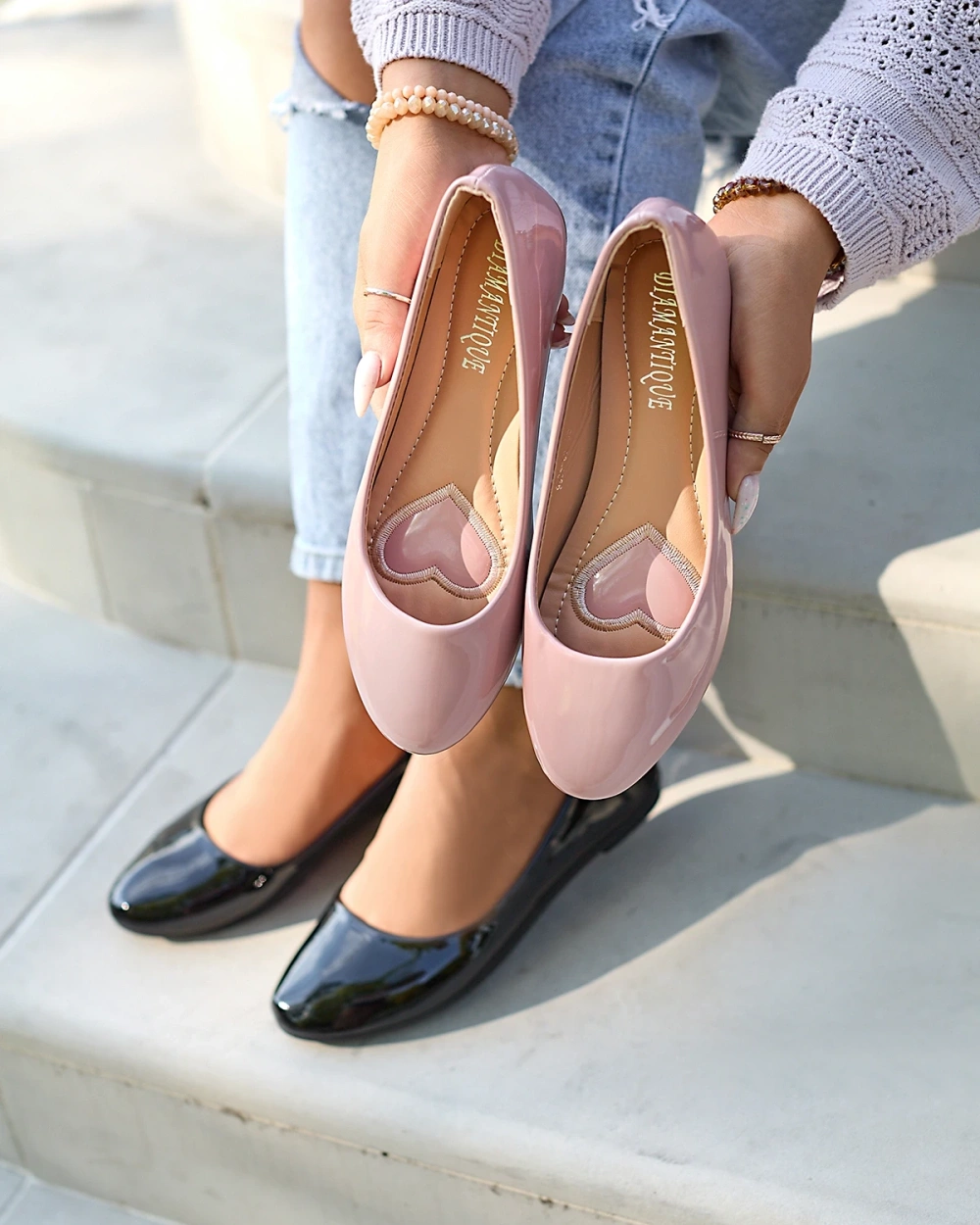 Resti Pink Women&#039;s Lacquered Ballerinas Fama - Footwear