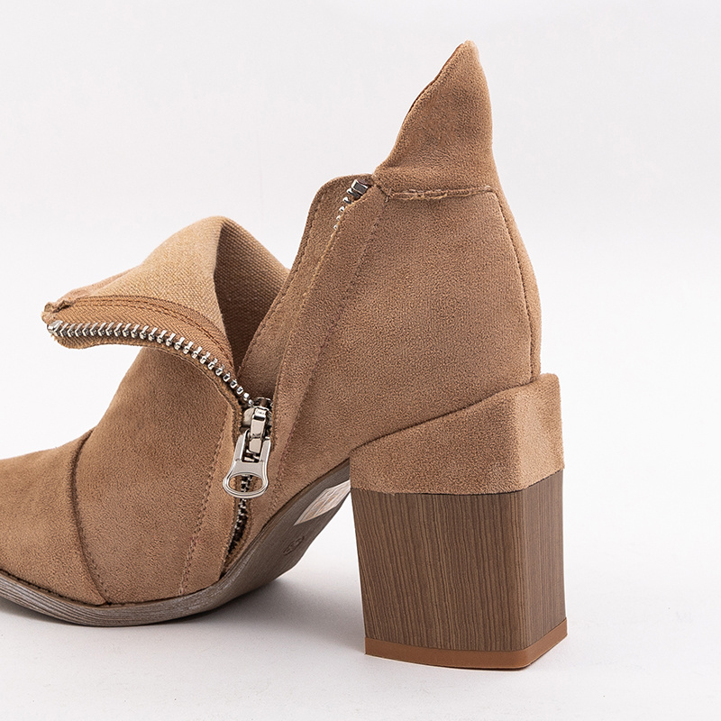 Resti Light brown women&#039;s boots with cutouts Plinara - Footwear