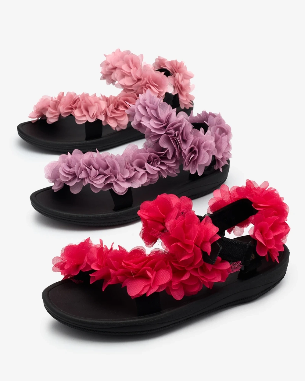 Resti Dark pink women&#039;s sandals with flowers Alferroy