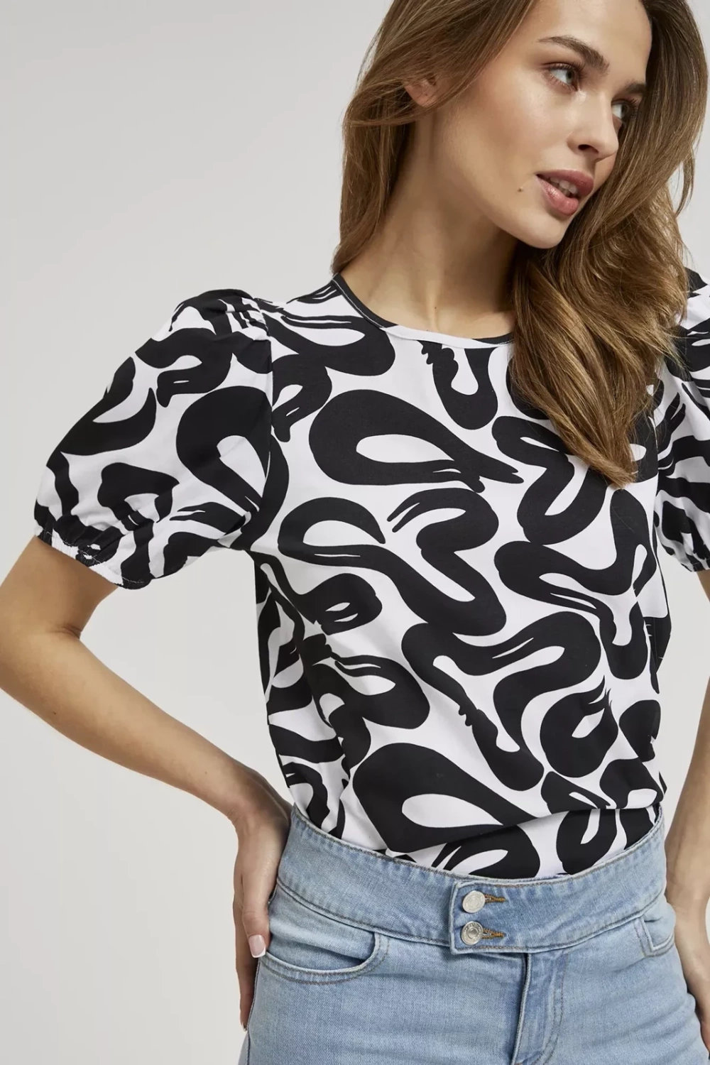 Marisse Women's Blouse L-Ts-4342 Black_White