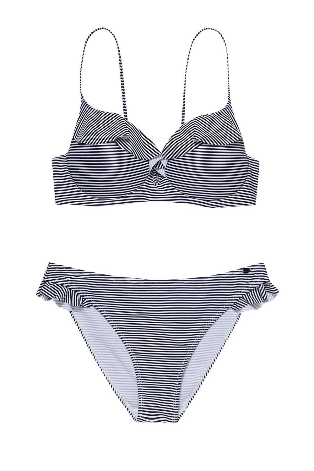Marisse Striped Bikini Bottom L-Sm-3100 Navy