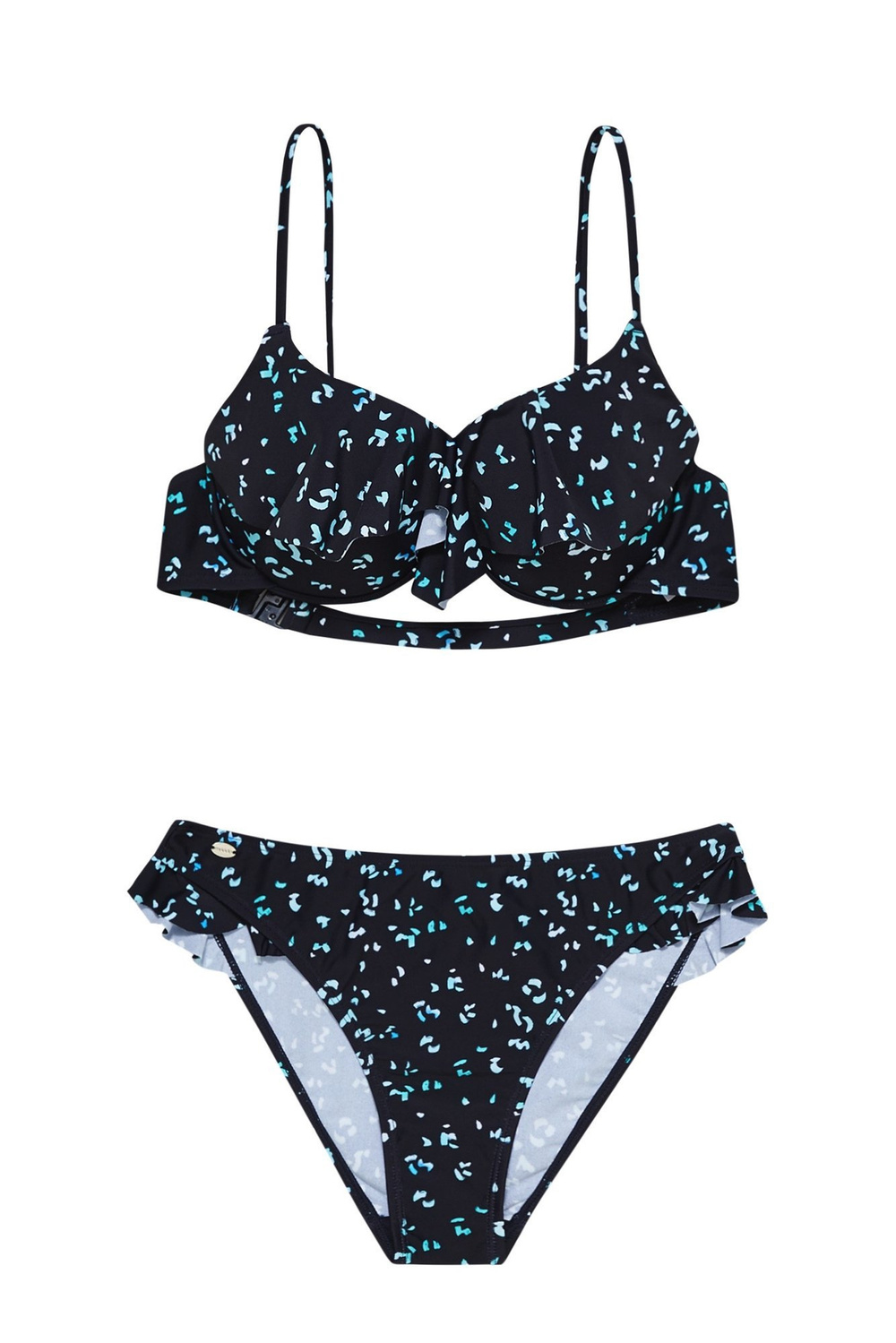 Marisse Ruffle Bikini Bottom L-Sm-3402 Navy