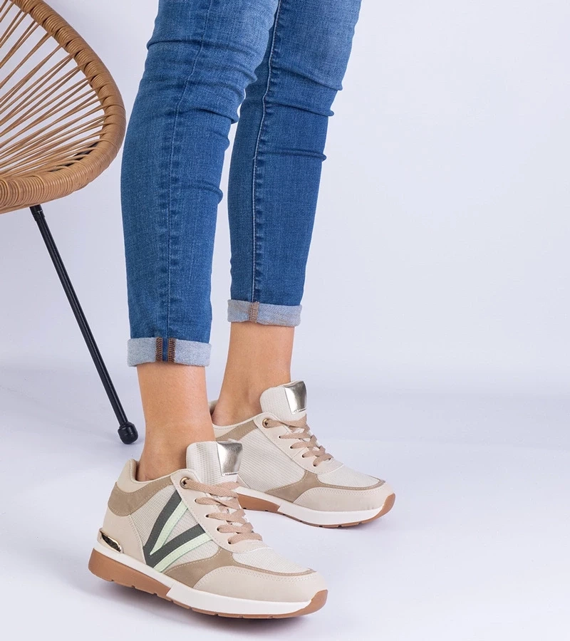 Gemre Adidași bej pentru femei cu platformă ascunsă Ninella