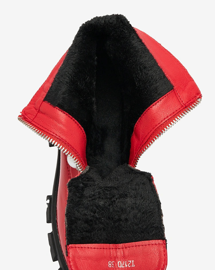 Resti Red women&#039;s lacquered boots with pearls Asiciu