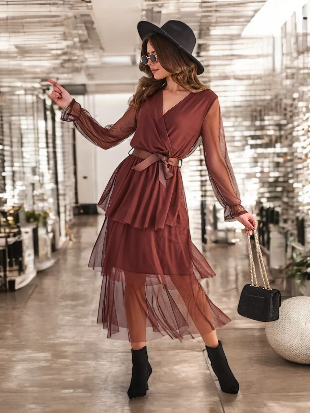 Resti Women's long dress with ruffles