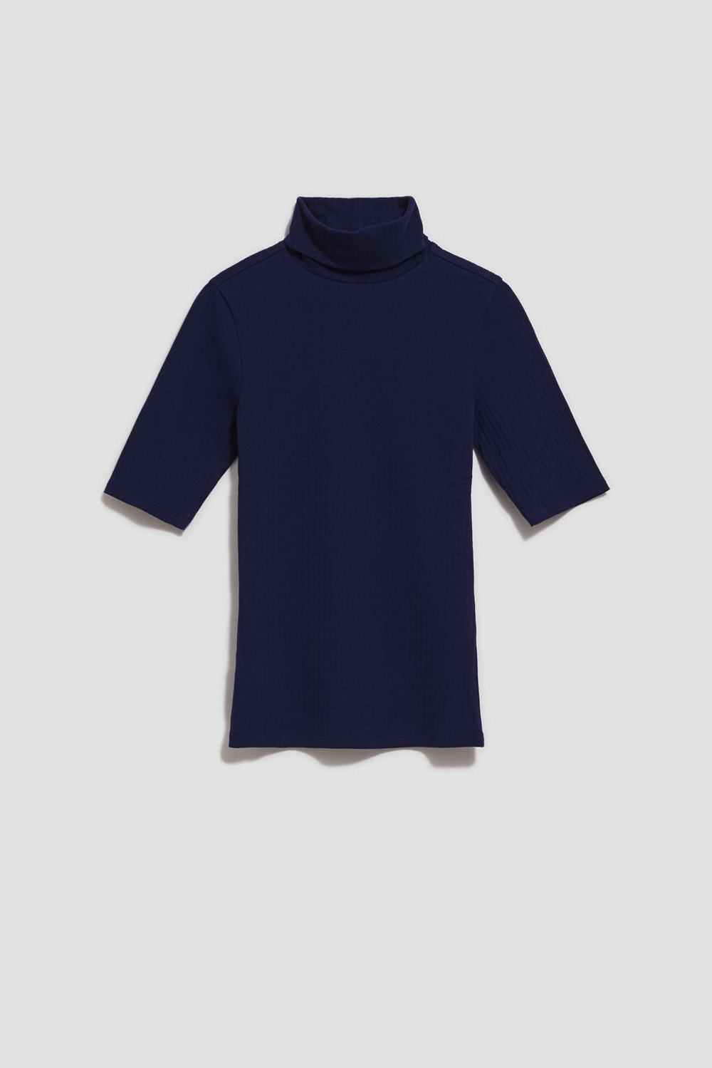 Ribbed turtleneck blouse