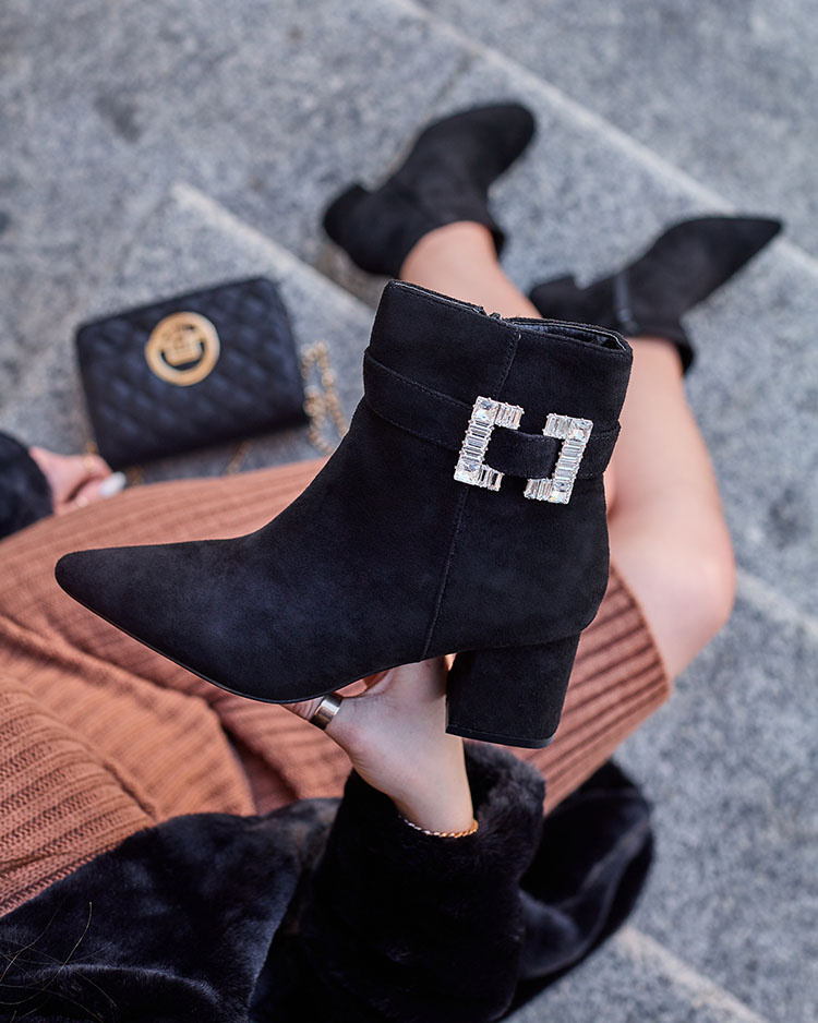 Resti Black women&#039;s low stiletto boots Masemart